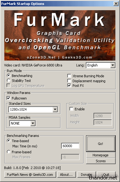 Furmark requires an opengl 2.0 compliant